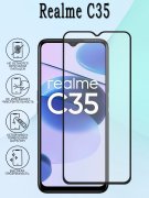 Защитное стекло Realme C35 Red Line Full Glue черное 0.33mm