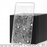 Чехол-накладка Samsung Galaxy A80 Kruche Print Skull White1