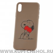 Чехол-накладка iPhone XS Max Derbi Dog Love Brown