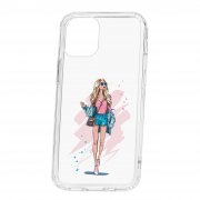 Чехол-накладка iPhone 12 mini Kruche Print Fashion Girl