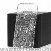 Чехол-накладка Samsung Galaxy S8 Plus Kruche Print Skull White1