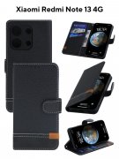 Чехол книжка Xiaomi Redmi Note 13 4G Kruche Purse Flip Black