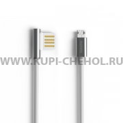 Кабель USB-Micro Remax Symmetric Silver 1m