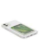 Чехол-накладка iPhone 12 Derbi Poket с карманом для карт прозрачный