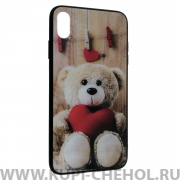 Чехол-накладка iPhone XS Max Мишка с сердцем
