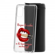 Чехол-накладка Samsung Galaxy A41 Kruche Print Red lipstick