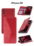 Чехол книжка iPhone XR Kruche Purse Croc Red