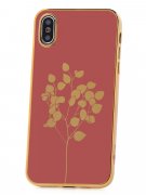 Чехол-накладка iPhone X/XS Kruche Plating Shell Camellia red