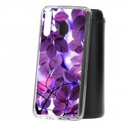 Чехол-накладка Samsung Galaxy M30 Kruche Print Purple leaves