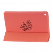 Чехол для планшета iPad Mini 2019 оранжевый Kruche Print Черный цветок