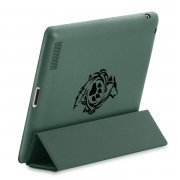 Чехол для планшета iPad 2 / 3 / 4 зеленая сосна Kruche Print Черный волк