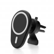 Автодержатель магнитный в воздуховод для iPhone 12 Series Coteetci Magnetic Black УЦЕНЕН