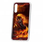 Чехол-накладка Samsung Galaxy A70 2019 Kruche Print Конь огонь