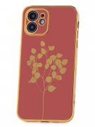 Чехол-накладка iPhone 11 Kruche Plating Shell Camellia red 