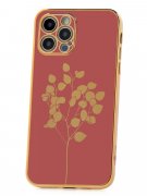 Чехол-накладка iPhone 12 Pro Kruche Plating Shell Camellia red 