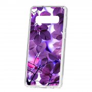 Чехол-накладка Samsung Galaxy S10 Kruche Print Purple leaves
