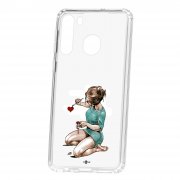Чехол-накладка Samsung Galaxy A21 Kruche Print Рисуя любовь