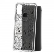 Чехол-накладка Samsung Galaxy A21S Kruche Print Skull Black