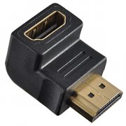 Переходник HDMI(M)-HDMI(F) Perfeo угловой черный