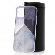 Чехол-накладка iPhone 11 Pro Derbi Мрамор с блестками фиолетовый