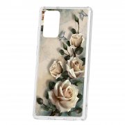 Чехол-накладка Samsung Galaxy Note 20 Kruche Print Белые розы