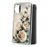 Чехол-накладка Samsung Galaxy A31 Kruche Print Белые розы