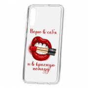 Чехол-накладка Samsung Galaxy A70 2019 Kruche Print Red lipstick