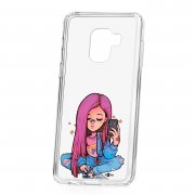 Чехол-накладка Samsung Galaxy A8 2018 (A530) Kruche Print Pink Hair