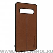 Чехол-накладка Samsung Galaxy S10 Hdci коричневый