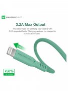 Кабель USB-iP Amazingthing SupremeLink MFi Speed Pro Zeus Antimicrobial Protection Green 1.1m 3.2A