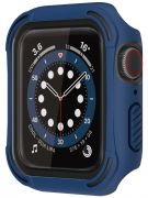 Защитное стекло для Apple Watch 44mm Amazingthing Impact Shield Pro Blue с бампером 