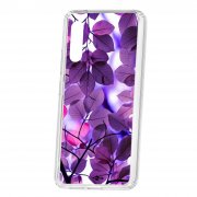 Чехол-накладка Samsung Galaxy A90 5G Kruche Print Purple leaves
