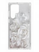 Чехол-накладка Samsung Galaxy S22 Ultra Kruche Print White roses УЦЕНЕН