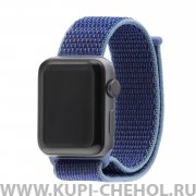 Ремешок для Apple Watch 42mm/44mm тканевый на липучке голубой
