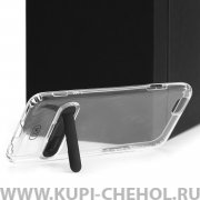 Чехол-накладка iPhone 6/6S Hdci прозрачный с черной подставкой