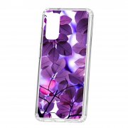Чехол-накладка Samsung Galaxy S20 Kruche Print Purple leaves