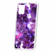 Чехол-накладка Samsung Galaxy A51 Kruche Print Purple leaves