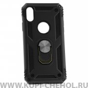 Чехол-накладка iPhone XR 42002 с кольцом-держателем черный