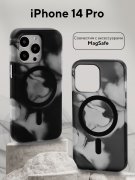 Чехол-накладка iPhone 14 Pro Kruche Smoke black Magnet Clear