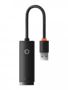 Адаптер-переходник USB-RJ45 Lan 100Mbps Baseus Lite Black 