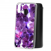 Чехол-накладка Samsung Galaxy M20 Kruche Print Purple leaves