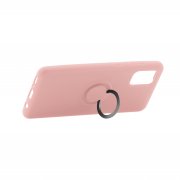 Чехол-накладка Samsung Galaxy A31 Derbi Slim Silicone-3 с кольцом розовый песок
