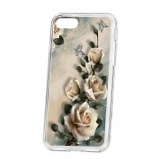 Чехол-накладка iPhone 7/8/SE (2020) Kruche Print Белые розы
