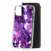 Чехол-накладка iPhone 12/12 Pro Kruche Print Purple leaves
