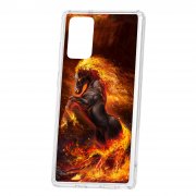 Чехол-накладка Samsung Galaxy Note 20 Kruche Print Конь огонь
