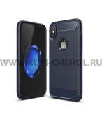 Чехол-накладка iPhone X/XS 9508 темно-синий