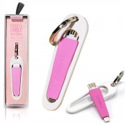 Кабель-брелок USB-iP Remax White/Pink