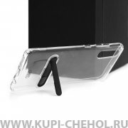 Чехол-накладка Samsung Galaxy A70 2019 Hdci прозрачный с черной подставкой