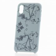 Чехол-накладка iPhone X/XS Derbi Flowers серо-голубой