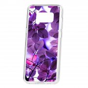 Чехол-накладка Samsung Galaxy S8 Plus Kruche Print Purple leaves